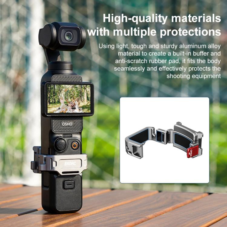 For DJI Osmo Pocket 3 BRDRC Quick Assembly Multi-function Cold Shoe Extension Mount(Dark Grey) - free shipping - PMC TechLife - Order now!
