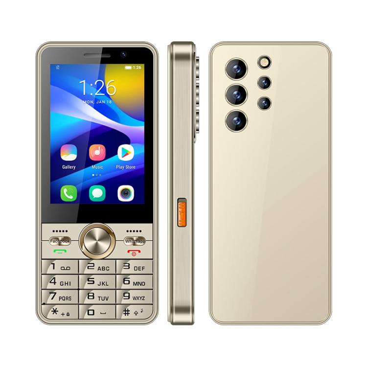 UNIWA XS24 Keypad Phone, 2GB+16GB, 3.5 inch Android 8.1 Mediatek MT6737M Quad Core, Flashlights, Network: 4G, Support Google Store, Plug:AU Plug(Gold) - free shipping - PMc TechLife - Order now!