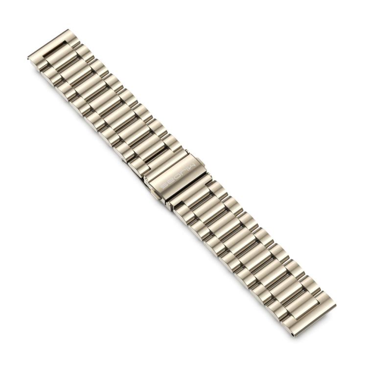 22mm MIJOBS Three Beads Metal Watch Band(Light Gold) - free shipping - PMC TechLife - Order now!