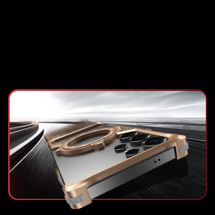 For Samsung Galaxy S23 Ultra 5G S Shaped 360 Holder Airbag Frameless MagSafe Metal Phone Case(Space Gray) - free shipping - PMC TechLife - Order now!