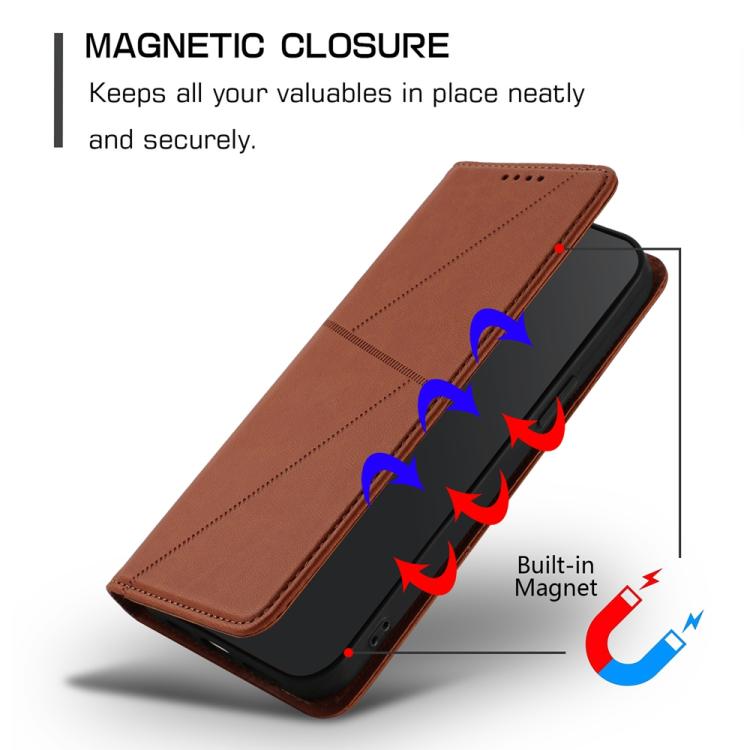 For iPhone 17 Strong Magnetic Frosted Flip Leather Phone Case(Coffee Color) - free shipping - PMc TechLife - Order now!