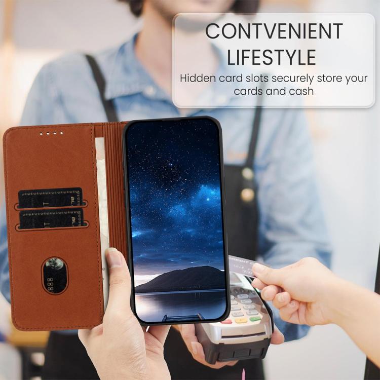 For iPhone 17 Strong Magnetic Frosted Flip Leather Phone Case(Coffee Color) - free shipping - PMc TechLife - Order now!