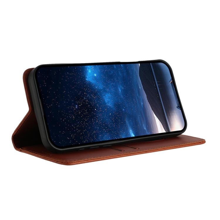 For iPhone 17 Air Strong Magnetic Frosted Flip Leather Phone Case(Coffee Color) - free shipping - PMc TechLife - Order now!