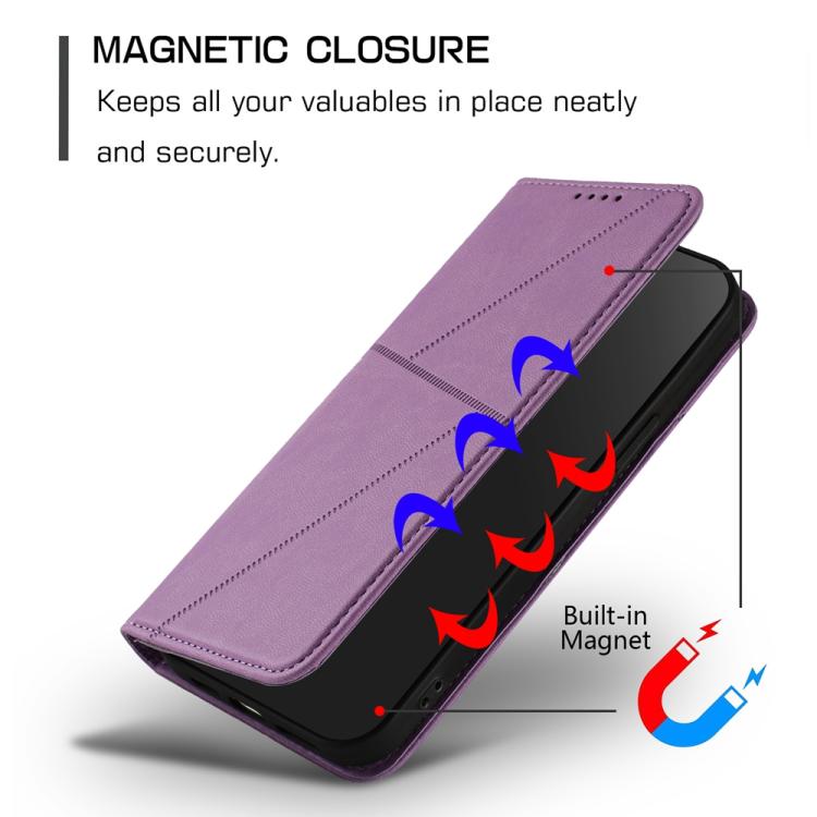 For iPhone 17 Pro Strong Magnetic Frosted Flip Leather Phone Case(Light Purple) - free shipping - PMc TechLife - Order now!