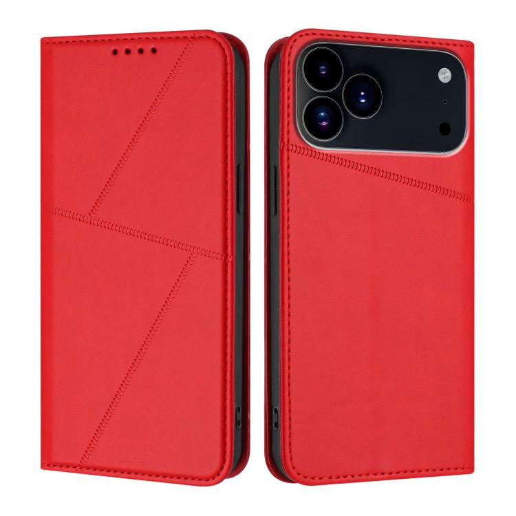 For iPhone 17 Pro Max Strong Magnetic Frosted Flip Leather Phone Case(Red) - free shipping - PMc TechLife - Order now!