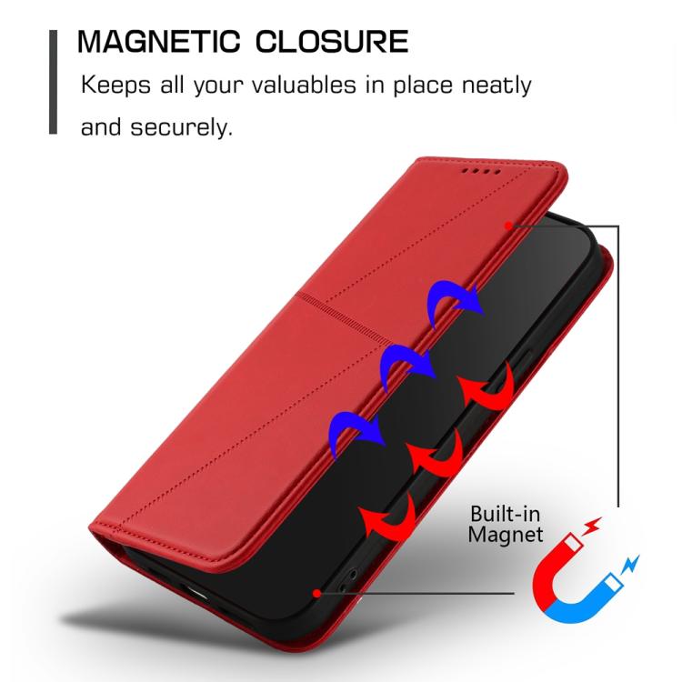 For iPhone 17 Pro Max Strong Magnetic Frosted Flip Leather Phone Case(Red) - free shipping - PMc TechLife - Order now!