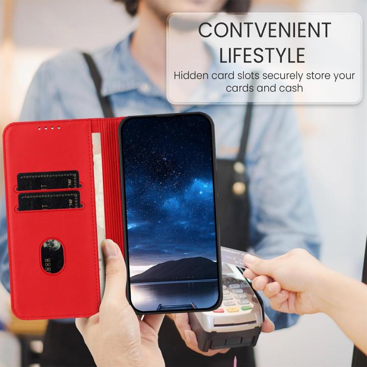 For iPhone 17 Pro Max Strong Magnetic Frosted Flip Leather Phone Case(Red) - free shipping - PMc TechLife - Order now!