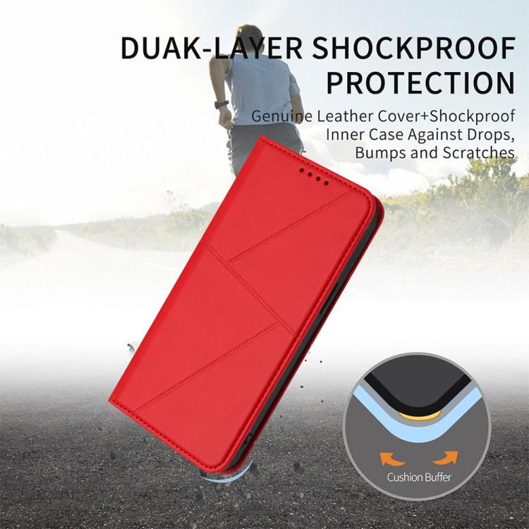 For iPhone 17 Pro Max Strong Magnetic Frosted Flip Leather Phone Case(Red) - free shipping - PMc TechLife - Order now!