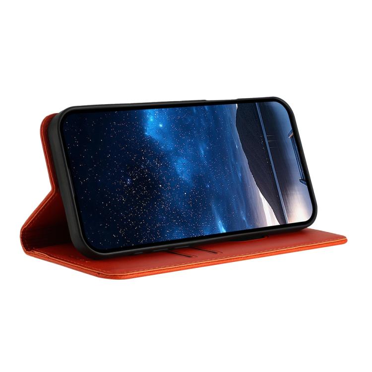 For iPhone 17 Pro Max Strong Magnetic Frosted Flip Leather Phone Case(Orange) - free shipping - PMc TechLife - Order now!