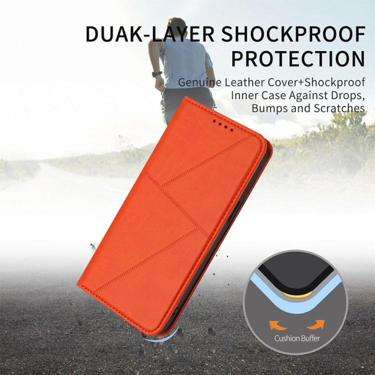 For iPhone 17 Pro Max Strong Magnetic Frosted Flip Leather Phone Case(Orange) - free shipping - PMc TechLife - Order now!