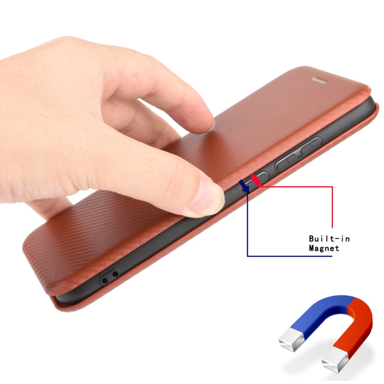 For Ulefone Note 9P Carbon Fiber Texture Horizontal Flip TPU + PC + PU Leather Case with Card Slot(Brown) - Ulefone Cases by PMC Jewellery | Online Shopping South Africa | PMC Jewellery | Buy Now Pay Later Mobicred