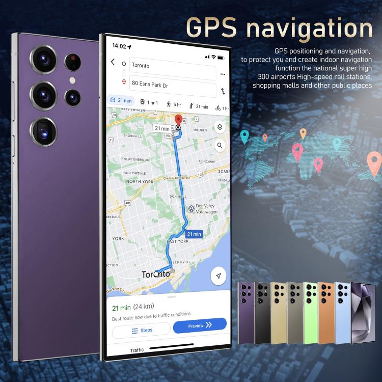S24 Ultra / S7, 4GB+128GB, 6.75 inch Android 10 MTK6750 Octa Core, Network: 4G, Dual SIM, Plug:EU Plug(Purple) - free shipping - PMc TechLife - Order now!