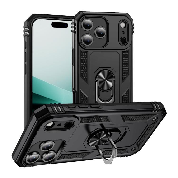 For iPhone 17 Pro Shockproof TPU Hybrid PC Phone Case with Holder(Black) - free shipping - PMc TechLife - Order now!