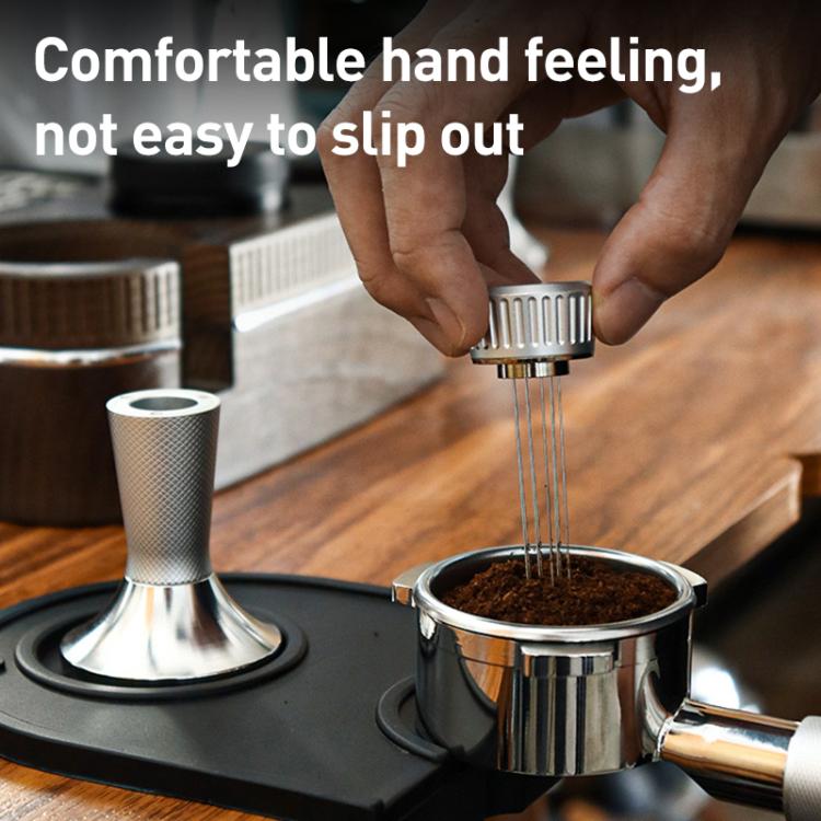 53.3mm Mesh Texture Coffee Powder Pressing Hammer Stainless Steel Cloth Powder(Black) - free shipping - PMC TechLife - Order now!