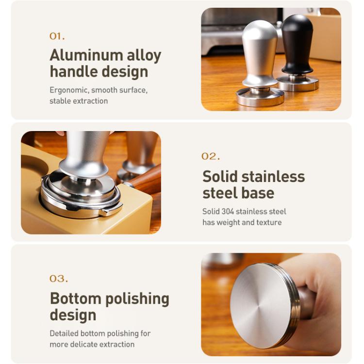 Stainless Steel Coffee Powder Hammer Pressure Powder Tampon, Size:51mm Silver - free shipping - PMC TechLife - Order now!