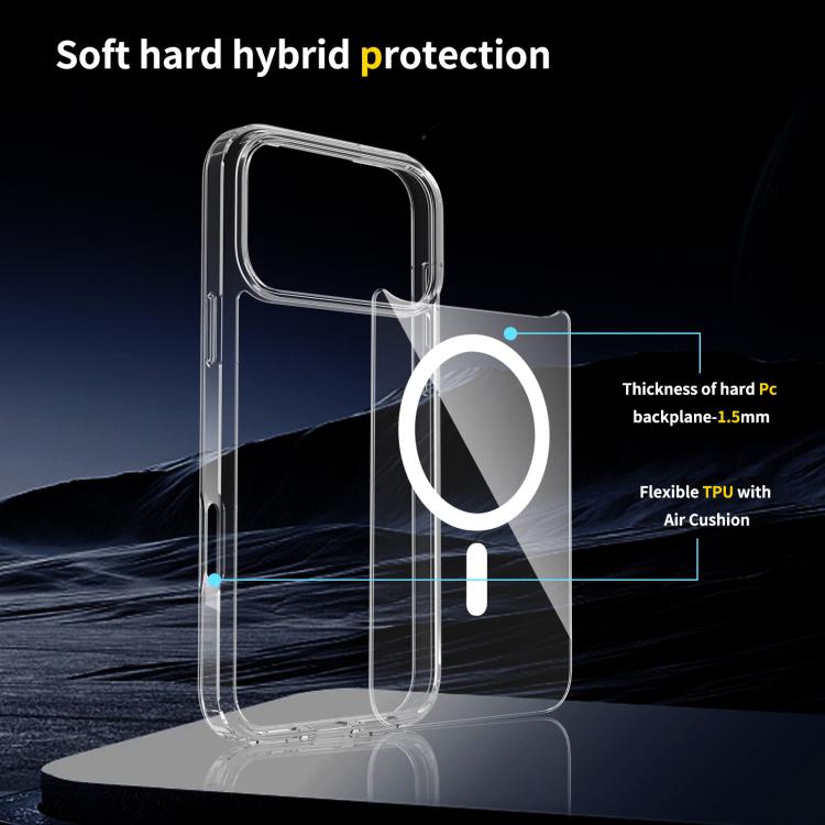 For iPhone 17 Pro Max Scratchproof PC Hybrid TPU Magsafe Phone Case(Transparent) - free shipping - PMc TechLife - Order now!