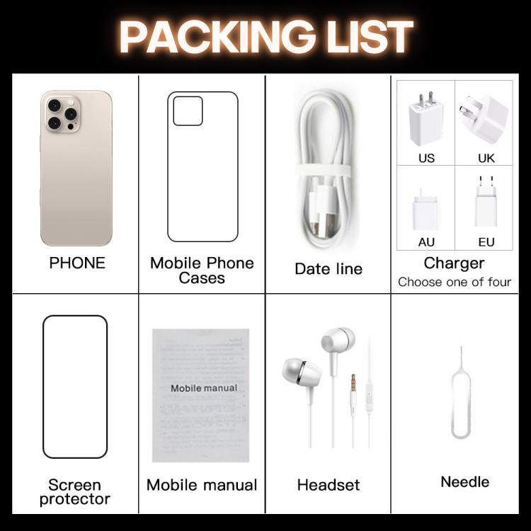 I16 Pro Max / PDQ6, 4GB+64GB, 6.58 inch Android 10 MTK6739 Quad Core, Network: 4G, Dual SIM, Plug:EU Plug(White) - free shipping - PMc TechLife - Order now!