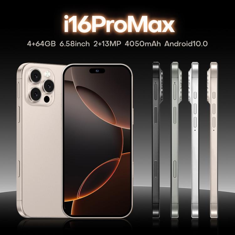 I16 Pro Max / PDQ6, 4GB+64GB, 6.58 inch Android 10 MTK6739 Quad Core, Network: 4G, Dual SIM, Plug:US Plug(Gold) - free shipping - PMc TechLife - Order now!