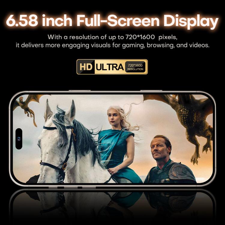 I16 Pro Max / PDQ6, 4GB+64GB, 6.58 inch Android 10 MTK6739 Quad Core, Network: 4G, Dual SIM, Plug:US Plug(White) - free shipping - PMc TechLife - Order now!