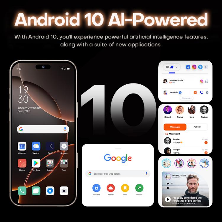 I16 Pro Max / PDQ6, 4GB+64GB, 6.58 inch Android 10 MTK6739 Quad Core, Network: 4G, Dual SIM, Plug:UK Plug(Gold) - free shipping - PMc TechLife - Order now!