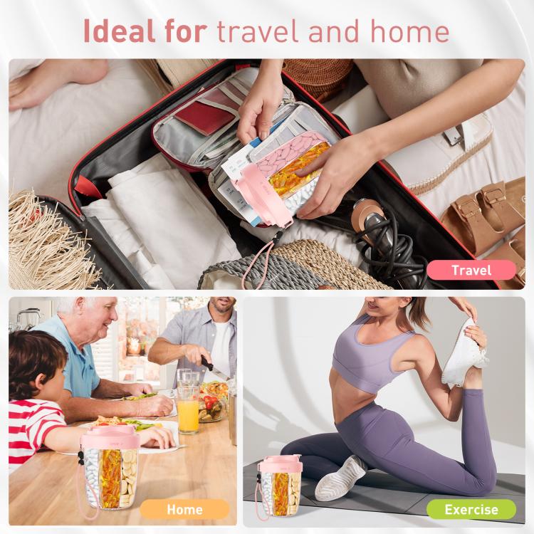 Portable Compartment Sealed Medicine Organizer Large Pill Storage Cup(Pink) - free shipping - PMC TechLife - Order now!