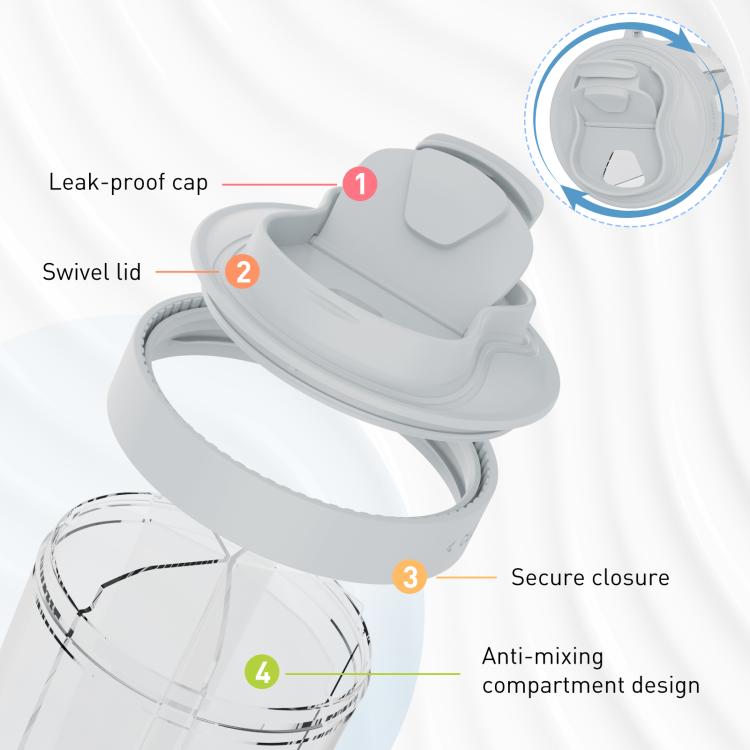 Portable Compartment Sealed Medicine Organizer Large Pill Storage Cup(Grey) - free shipping - PMC TechLife - Order now!