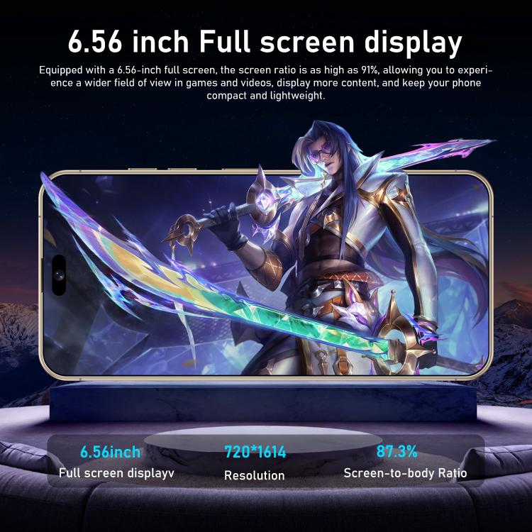 I16 Pro Max / RAi3, 3GB+64GB, 6.56 inch Android 10 MTK6739 Quad Core, Network: 4G, Dual SIM, Plug:UK Plug(White) - free shipping - PMc TechLife - Order now!