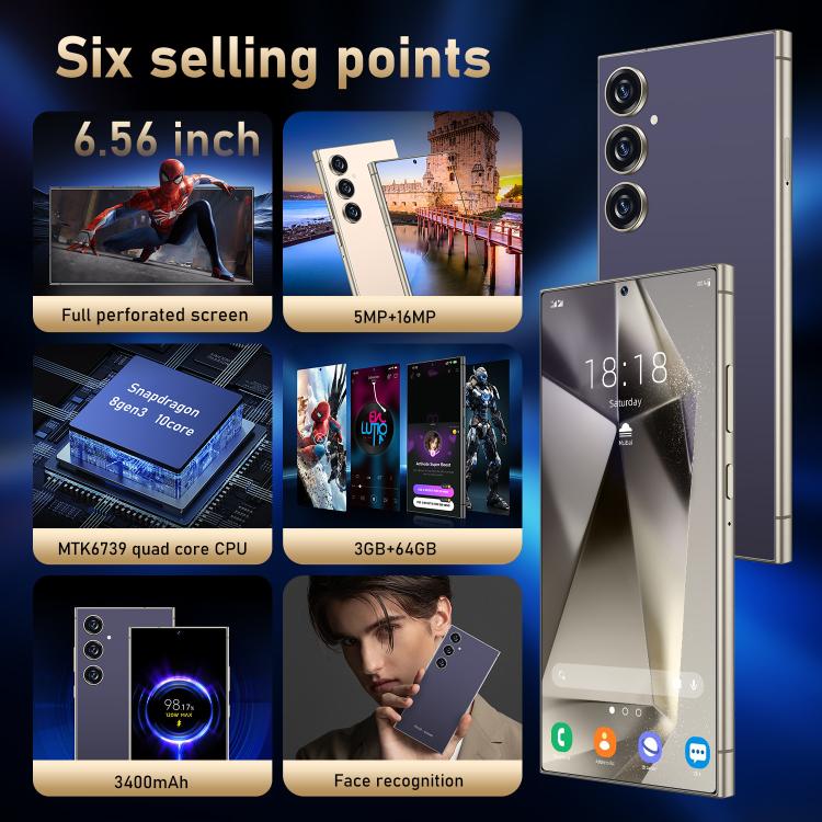 C24 Pro / S3-3, 3GB+64GB, 6.56 inch Android 10 MTK6739 Quad Core, Network: 4G, Dual SIM, Plug:US Plug(Gold) - free shipping - PMc TechLife - Order now!