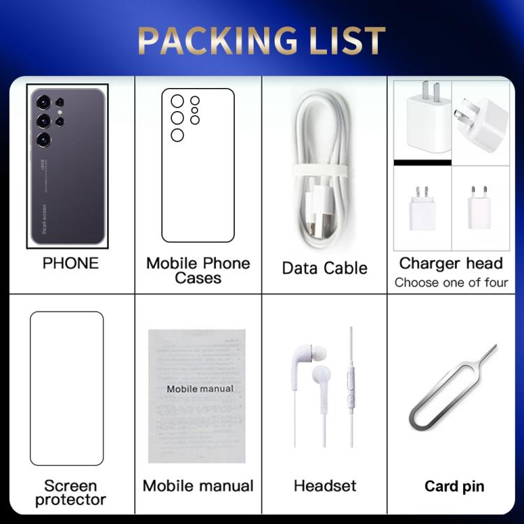 S24 Ultra / ZKU213, 2GB+16GB, 6.56 inch Android 8.1 MTK6580A Quad Core, Network: 3G, Dual SIM, Plug:US Plug(Black) - free shipping - PMc TechLife - Order now!