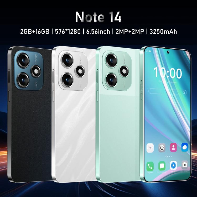 Note 14 / ZKU291, 2GB+16GB, 6.56 inch Android 8.1 MTK6580A Quad Core, Network: 3G, Dual SIM, Plug:US Plug(White) - free shipping - PMc TechLife - Order now!