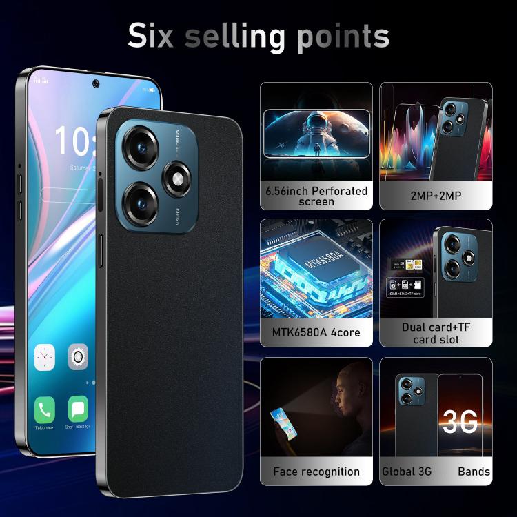 Note 14 / ZKU291, 2GB+16GB, 6.56 inch Android 8.1 MTK6580A Quad Core, Network: 3G, Dual SIM, Plug:US Plug(Black) - free shipping - PMc TechLife - Order now!