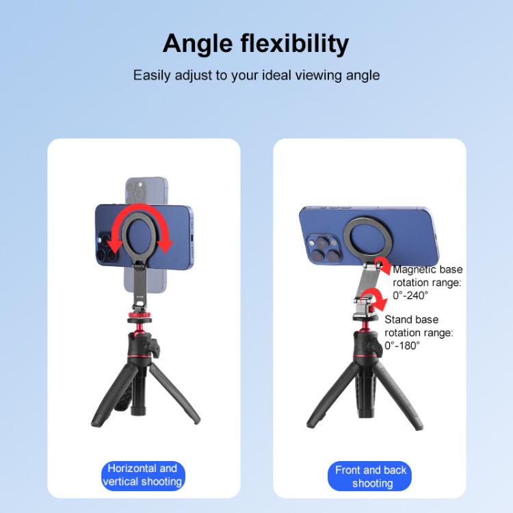 Flymile Magnetic Phone Tripod Mount MagSafe Adapter Phone Holder, Style:Folding Akka Cold Shoe Mount - free shipping - PMC TechLife - Order now!