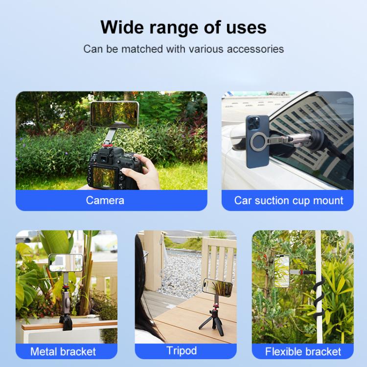 Flymile Magnetic Phone Tripod Mount MagSafe Adapter Phone Holder, Style:Folding Akka Cold Shoe Mount - free shipping - PMC TechLife - Order now!