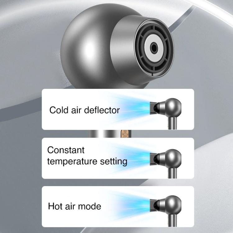 WG-F01 LED Digital Display Smart Frequency Conversion Negative Ion High Speed Hair Dryer, UK Plug(Gray) - free shipping - PMC TechLife - Order now!