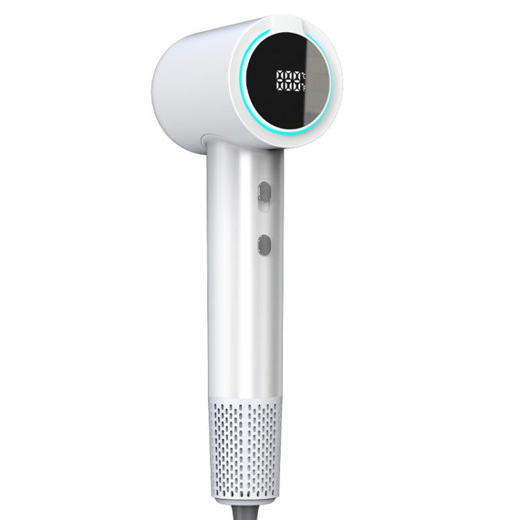 WG-F02 LED Digital Display High Speed Negative Ion Hair Dryer, EU Plug(White) - free shipping - PMC TechLife - Order now!