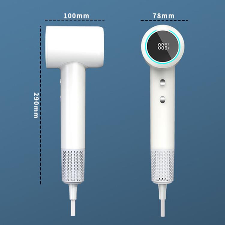WG-F02 LED Digital Display High Speed Negative Ion Hair Dryer, UK Plug(White) - free shipping - PMC TechLife - Order now!