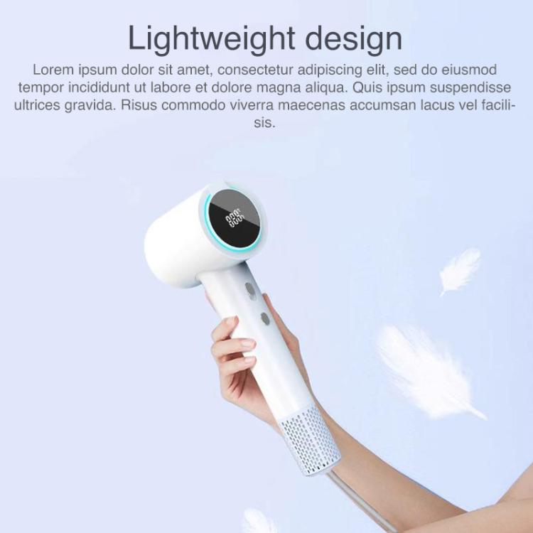 WG-F02 LED Digital Display High Speed Negative Ion Hair Dryer, US Plug(White) - free shipping - PMC TechLife - Order now!