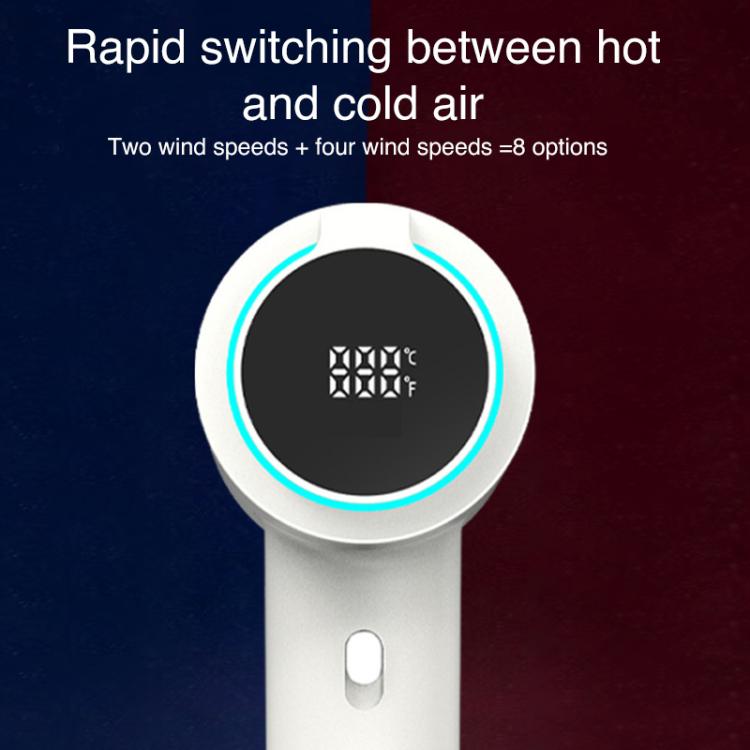 WG-F02 LED Digital Display High Speed Negative Ion Hair Dryer, UK Plug(White) - free shipping - PMC TechLife - Order now!