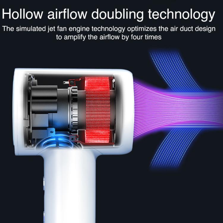 WG-F02 LED Digital Display High Speed Negative Ion Hair Dryer, EU Plug(White) - free shipping - PMC TechLife - Order now!