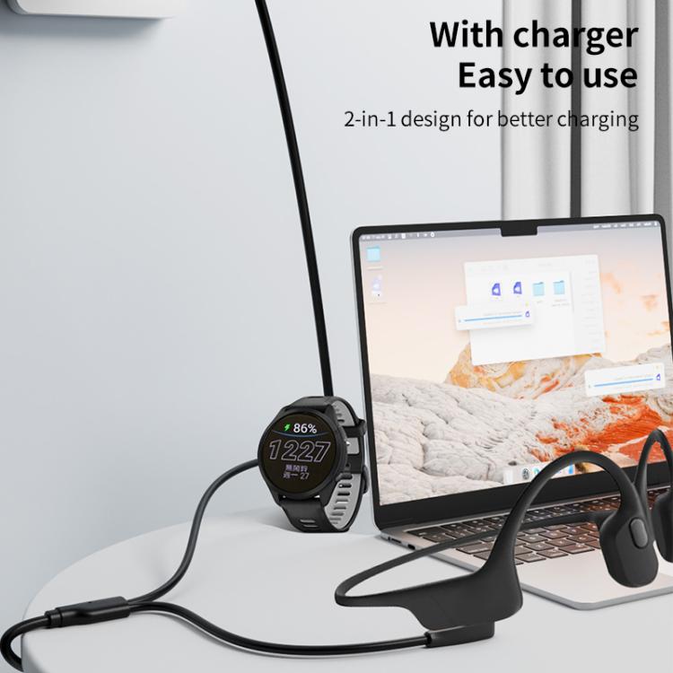 2 in 1 Earphone & Smart Watch Charging Adapter Cable for Shokz & Garmin, Interface:Type-C - Earphone Adapter by PMC TechLife | Online Shopping South Africa | PMC TechLife | Buy Now Pay Later Mobicred