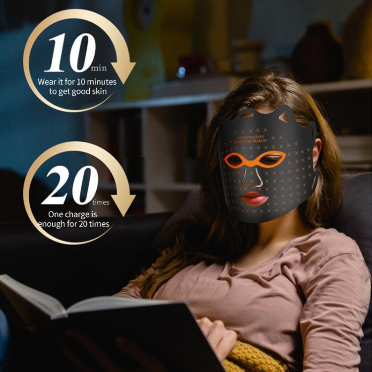 WG-SP-1103 LED Colorful Photon Rejuvenation Mask Facial Beauty Instrument, Infrared, Plug:US Plug(Black) - free shipping - PMC TechLife - Order now!