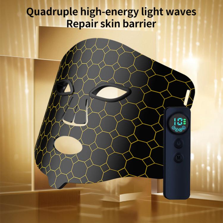 WG-B-M03 Vibration Massage Photon Mask Photon Rejuvenation Facial Beauty Device, EU Plug(Black) - free shipping - PMC TechLife - Order now!