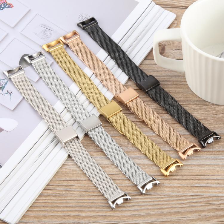 For Xiaomi Smart Band 9 / 8 Integrated Buckle Embossed Milanese Metal Watch Band(Rose Gold) - free shipping - PMC TechLife - Order now!