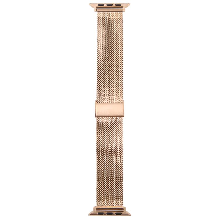 For Apple Watch 42mm / 41mm / 40mm / 38mm Integrated Buckle Embossed Thick Milanese Metal Watch Band(Rose Gold) - free shipping - PMC TechLife - Order now!