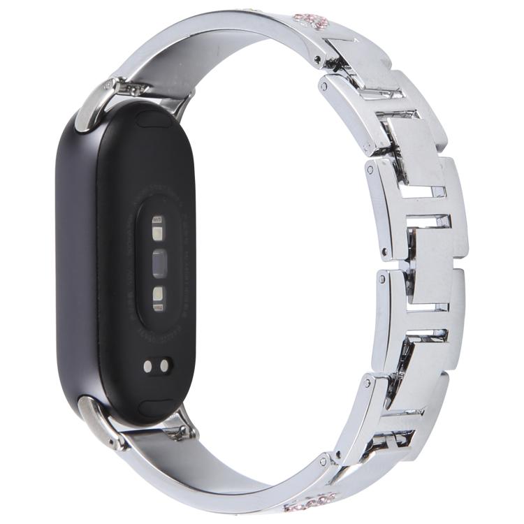 For Xiaomi Smart Band 9 / 8 Diamond Quick Release Chain Bracelet Metal Watch Band(Silver) - free shipping - PMC TechLife - Order now!