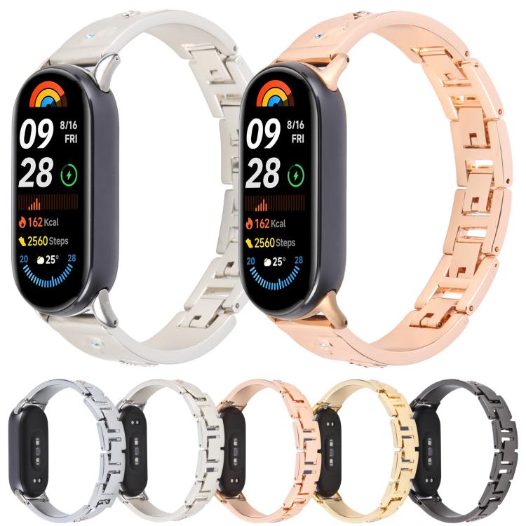 For Xiaomi Smart Band 9 / 8 Diamond Quick Release Chain Bracelet Metal Watch Band(Gold) - free shipping - PMC TechLife - Order now!