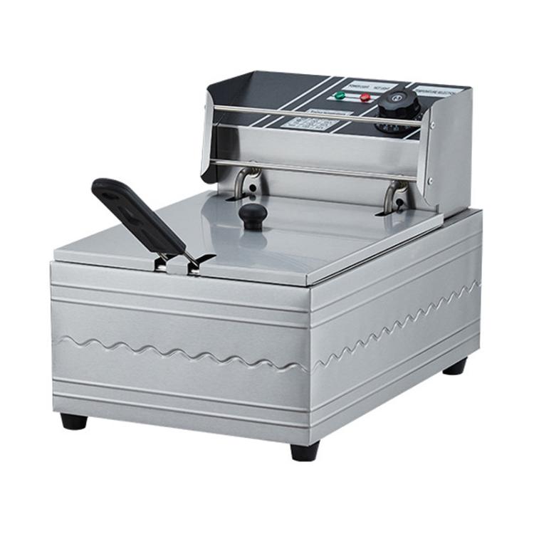 Multifunctional Commercial Stainless Steel Thick Electric Fryer Electric Boiler, Single Cylinder 6L+Temperature Limiter(US Plug) - free shipping - PMC TechLife - Order now!