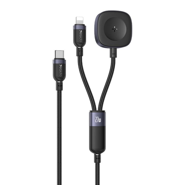 Yesido CA136L 27W USB-C / Type-C to 8 Pin & iWatch 2 in 1 Charging Cable, Length:1.2m(Black) - free shipping - PMC TechLife - Order now!