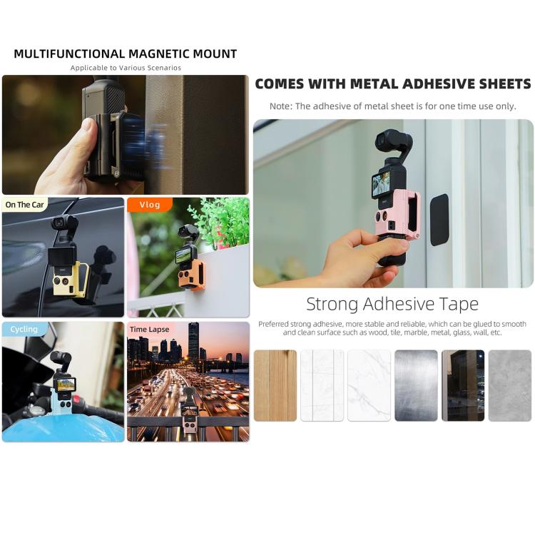 For DJI OSMO Pocket 3 Sunnylife Multifunctional Magnetic Mount Tabletop Base Bracket(Orange) - free shipping - PMC TechLife - Order now!