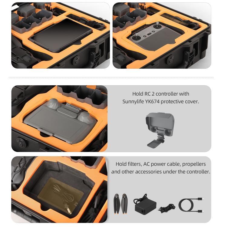 For DJI Mavic 4 Pro Sunnylife Safety Carrying Case Hard Travel Case Large Capacity Waterproof Shock-proof Box(Black) - free shipping - PMC TechLife - Order now!